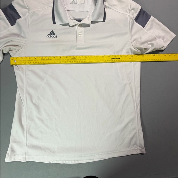 Adidas Men's White Polo with Gray Accents men’s large - Picture 5 of 6
